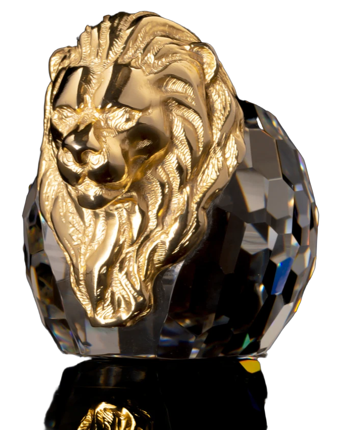 Cabeça de Leão Decorativa Cristal Asfour