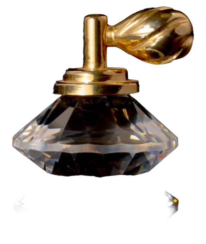 Frasco de Perfume Decorativo Dourado Cristal Asfour