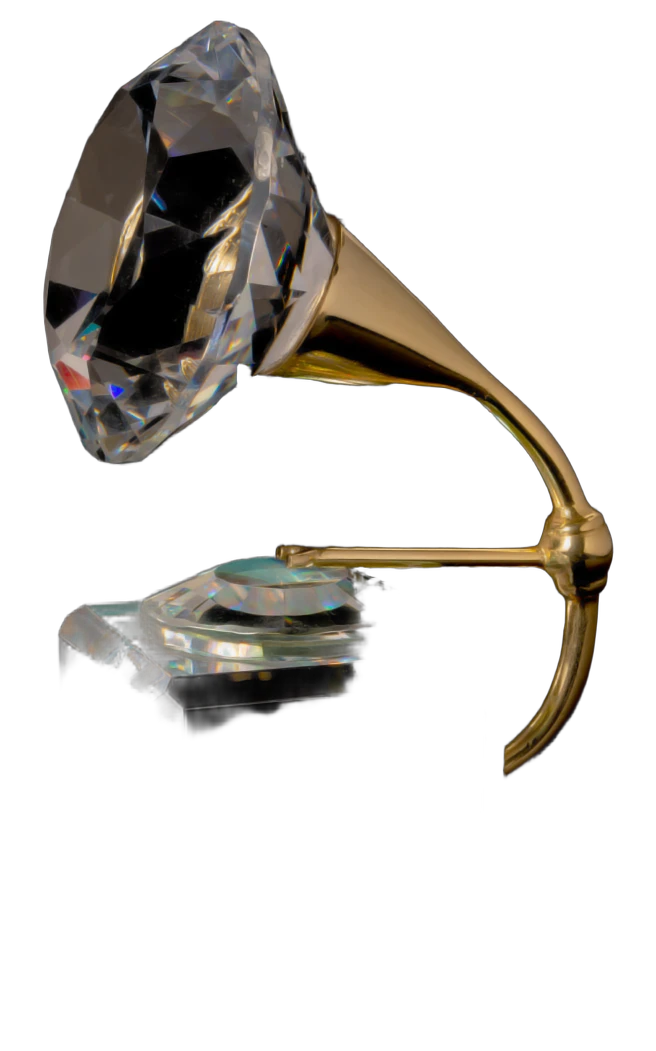 Gramofone Pequeno Decorativo Cristal Asfour