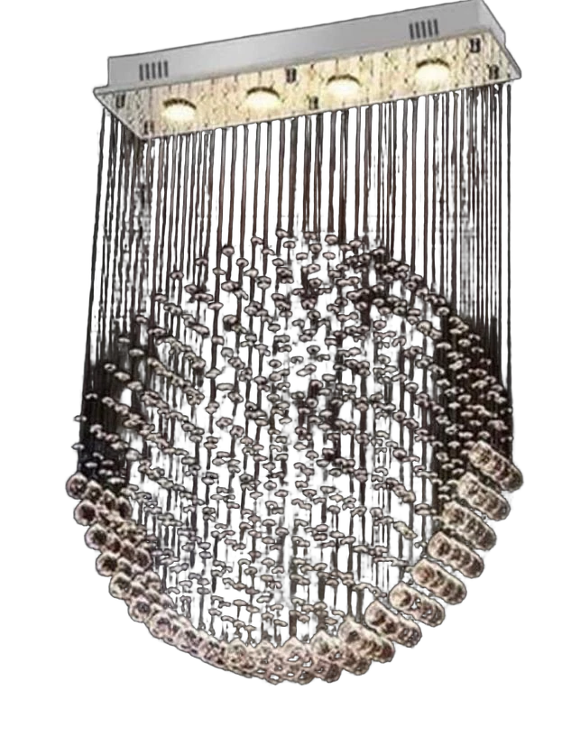 Plafon de Cristal Sob Medida Cromado