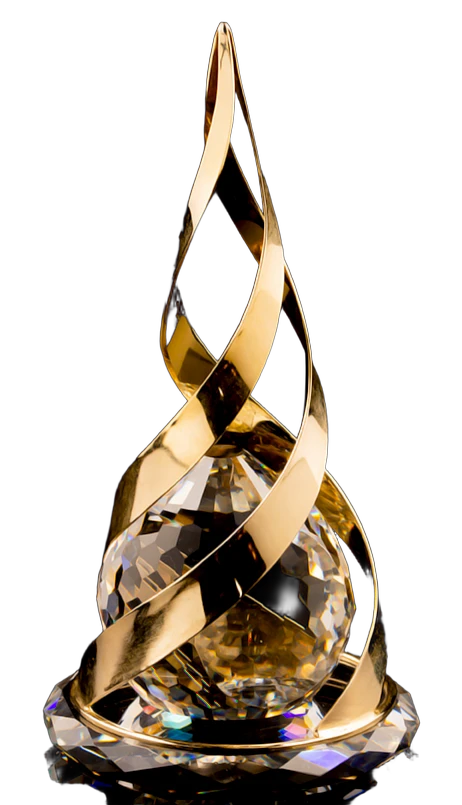 Troféu Espiral Decorativo Cristal Asfour