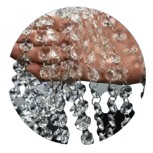 Corrente Castanha 14mm Cristal Original Lustre 1 Metro