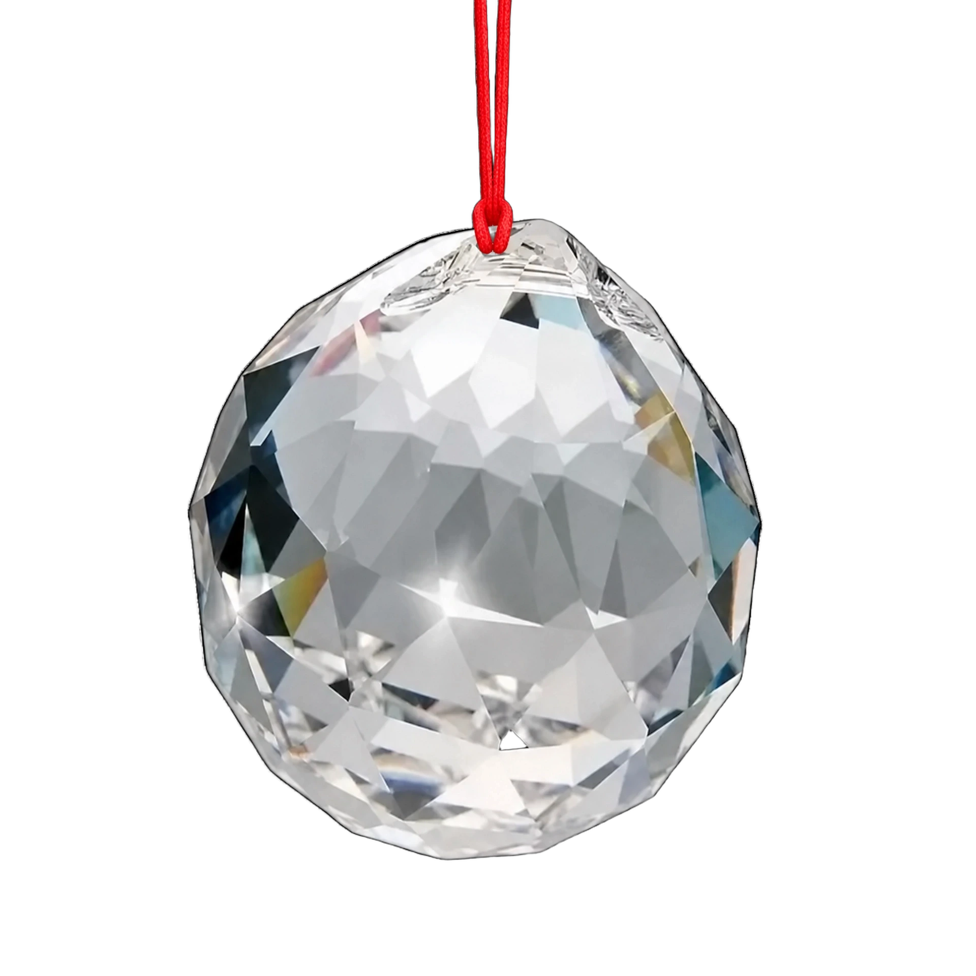 Esfera de Cristal Asfour 50mm com Fio Vermelho